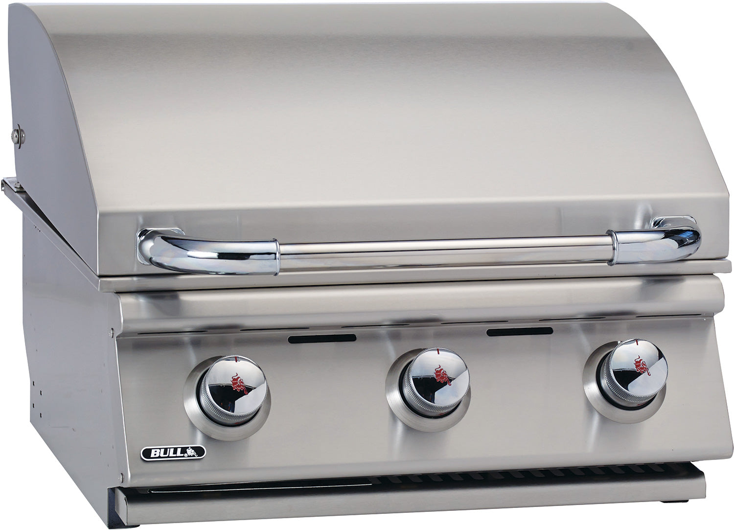 Innebygd plancha gassgrill 3 brennere rustfritt stål - BULL forfra