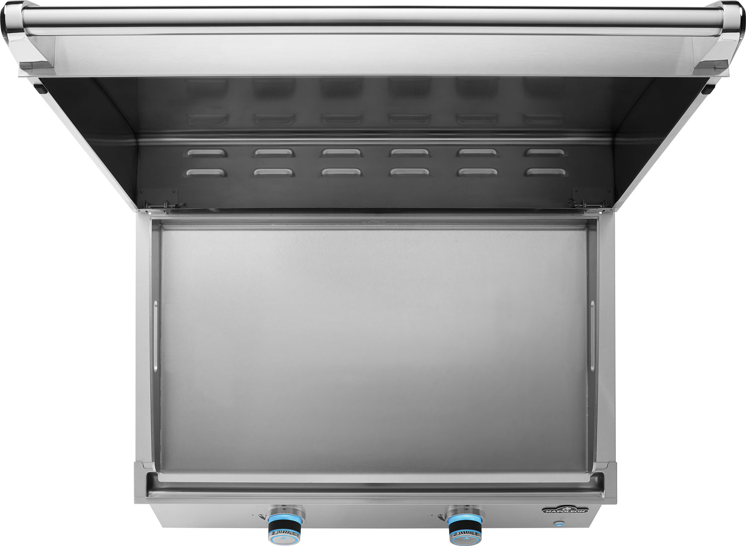 Kontrollknapper med SafetyGlow på Innebygd plancha grill 700-Series 32" Napoleon