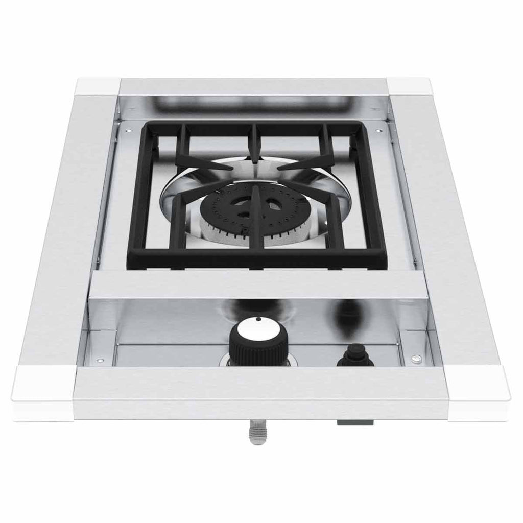 Innebygd sidebrenner S 100 kokeplate for utekjøkken Broil King forfra