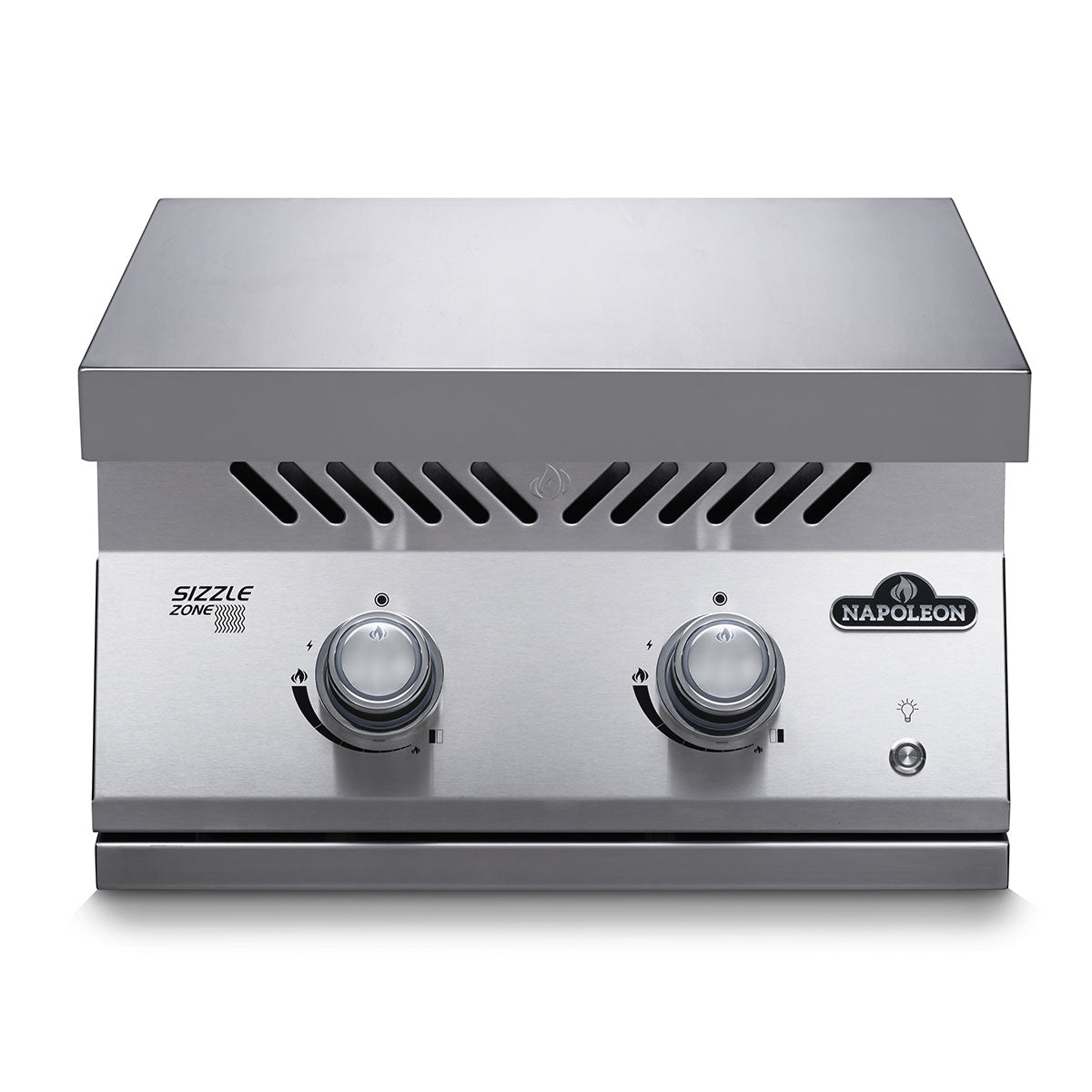 Oversikt av Innebygd Sizzle Zone 700-serie 2 brennere Napoleon med hette