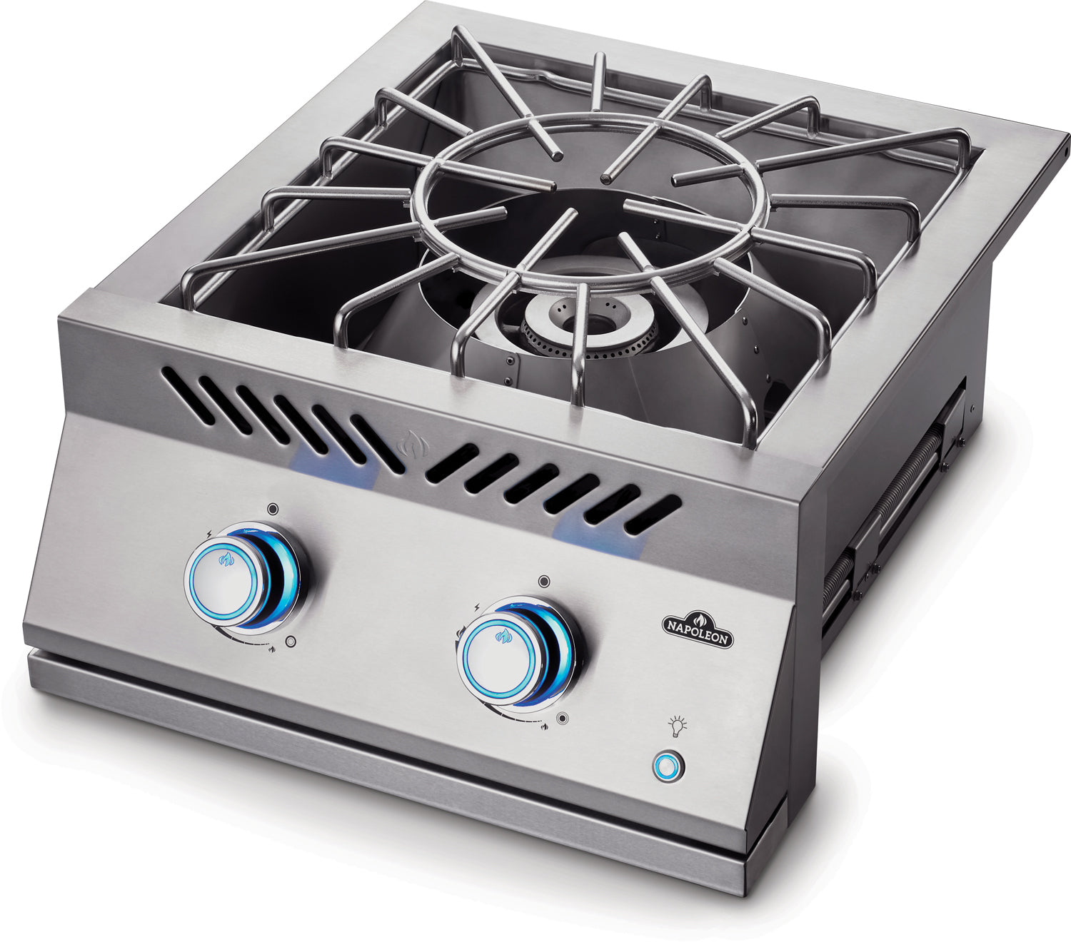 Nærbilde av rustfri grillrist på innebygd wokbrenner 700-Series BIB18 12 kW - Napoleon