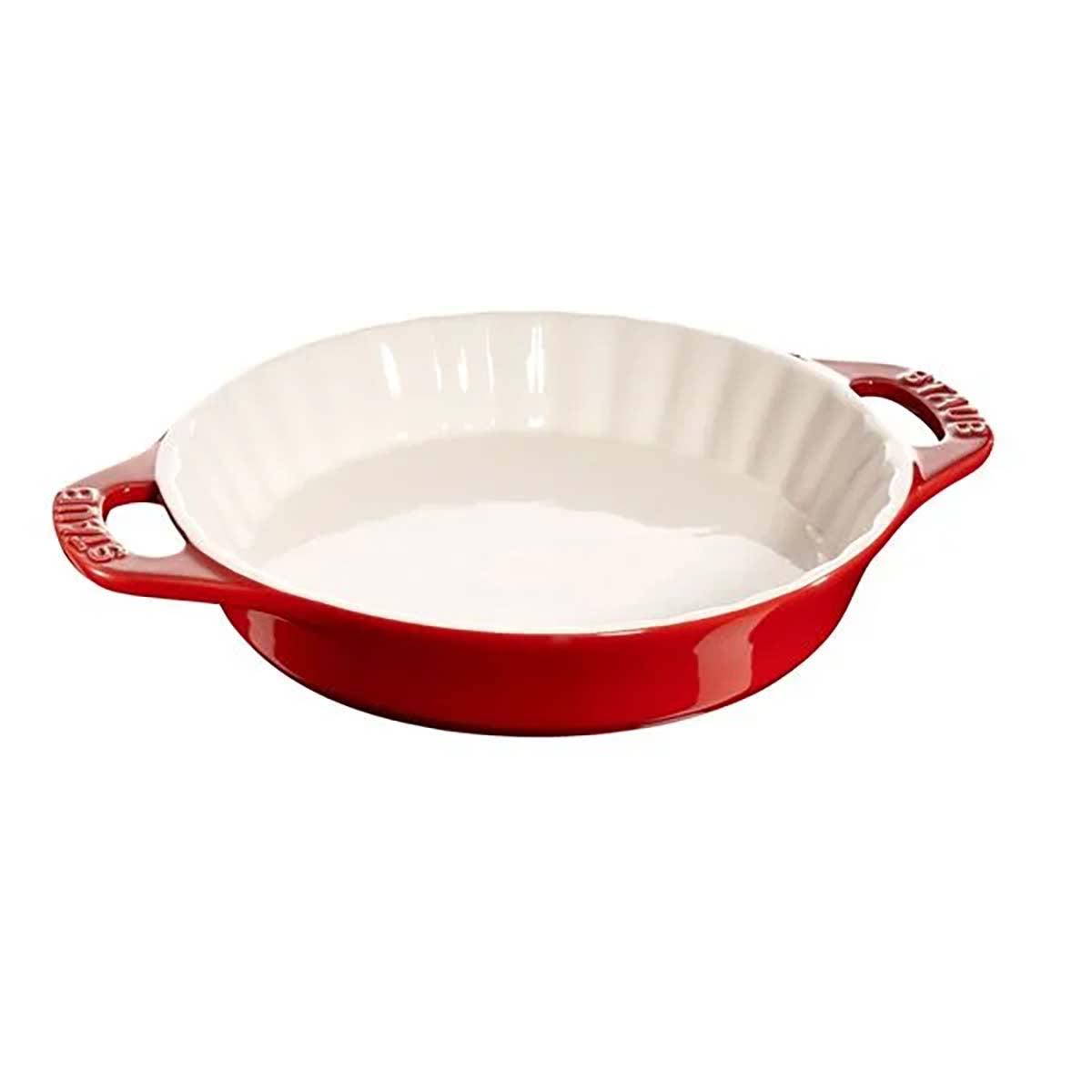 kakeform keramikk 30 cm kirsebærrød rund staub forfra