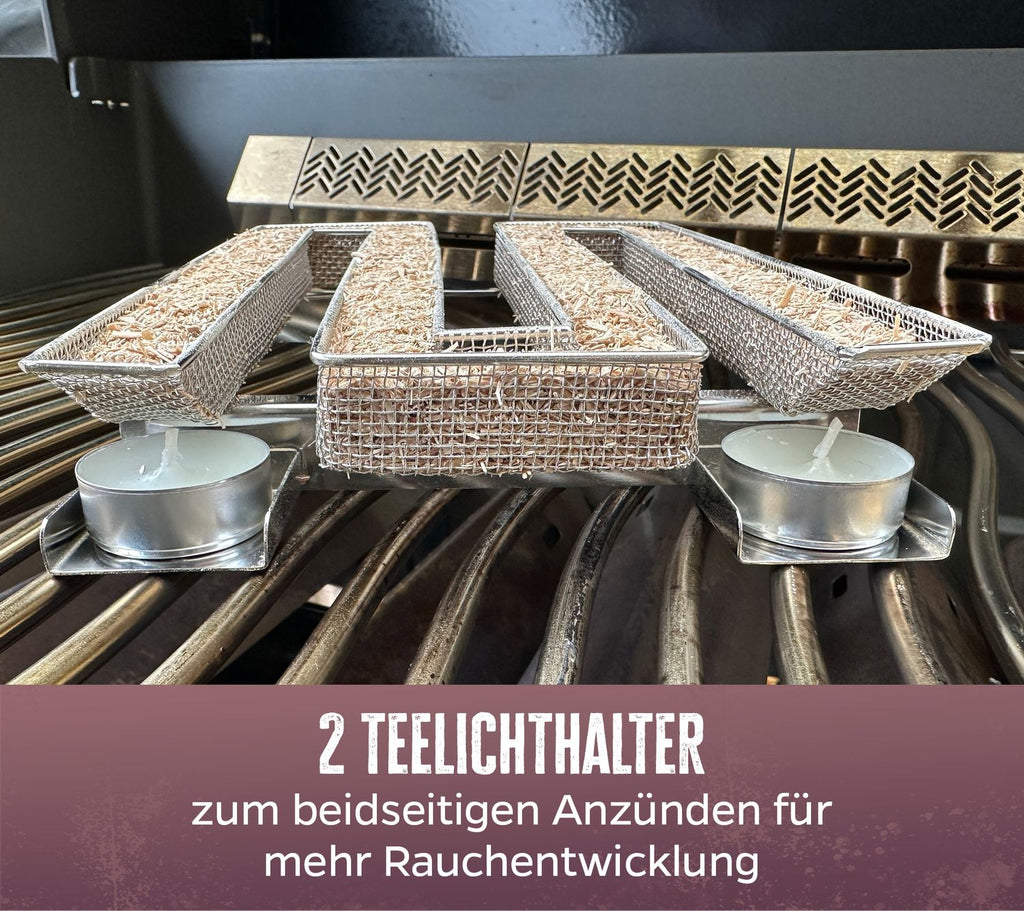 Kaldrøykgenerator rustfritt stål rektangulær - Grillfürst montert