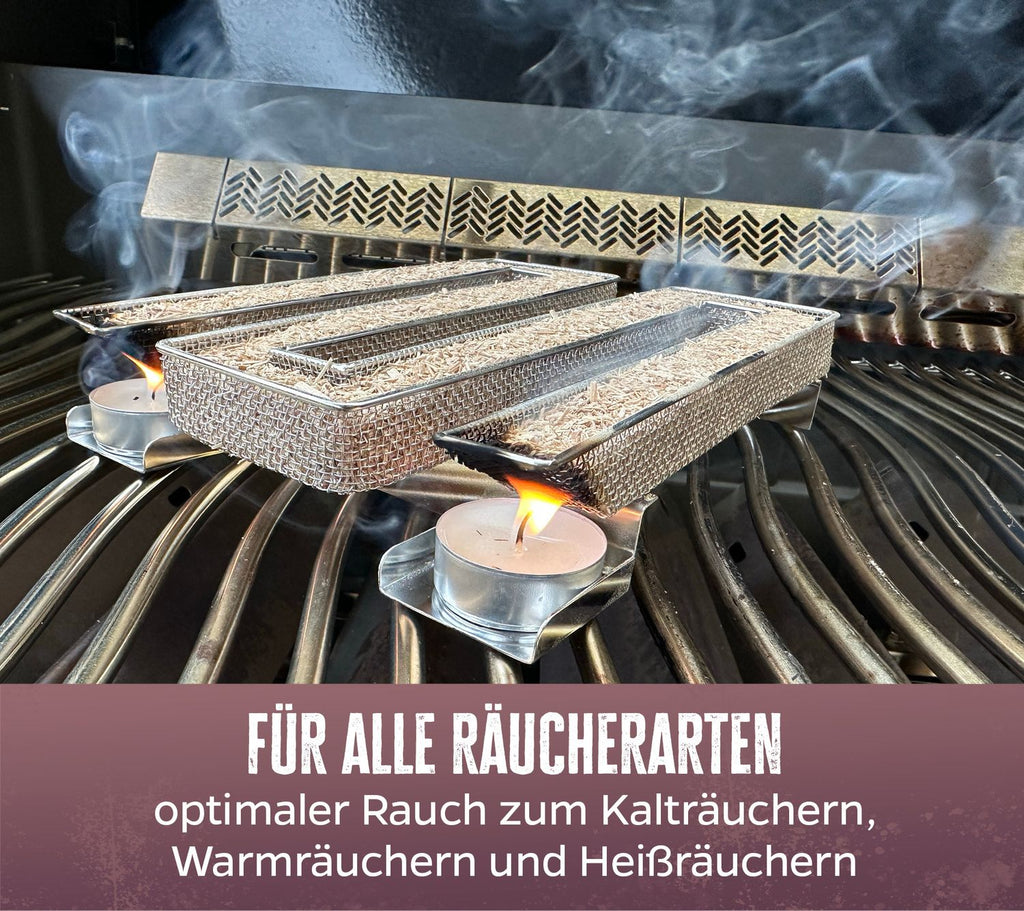 Kaldrøykgenerator rustfritt stål rektangulær - Grillfürst