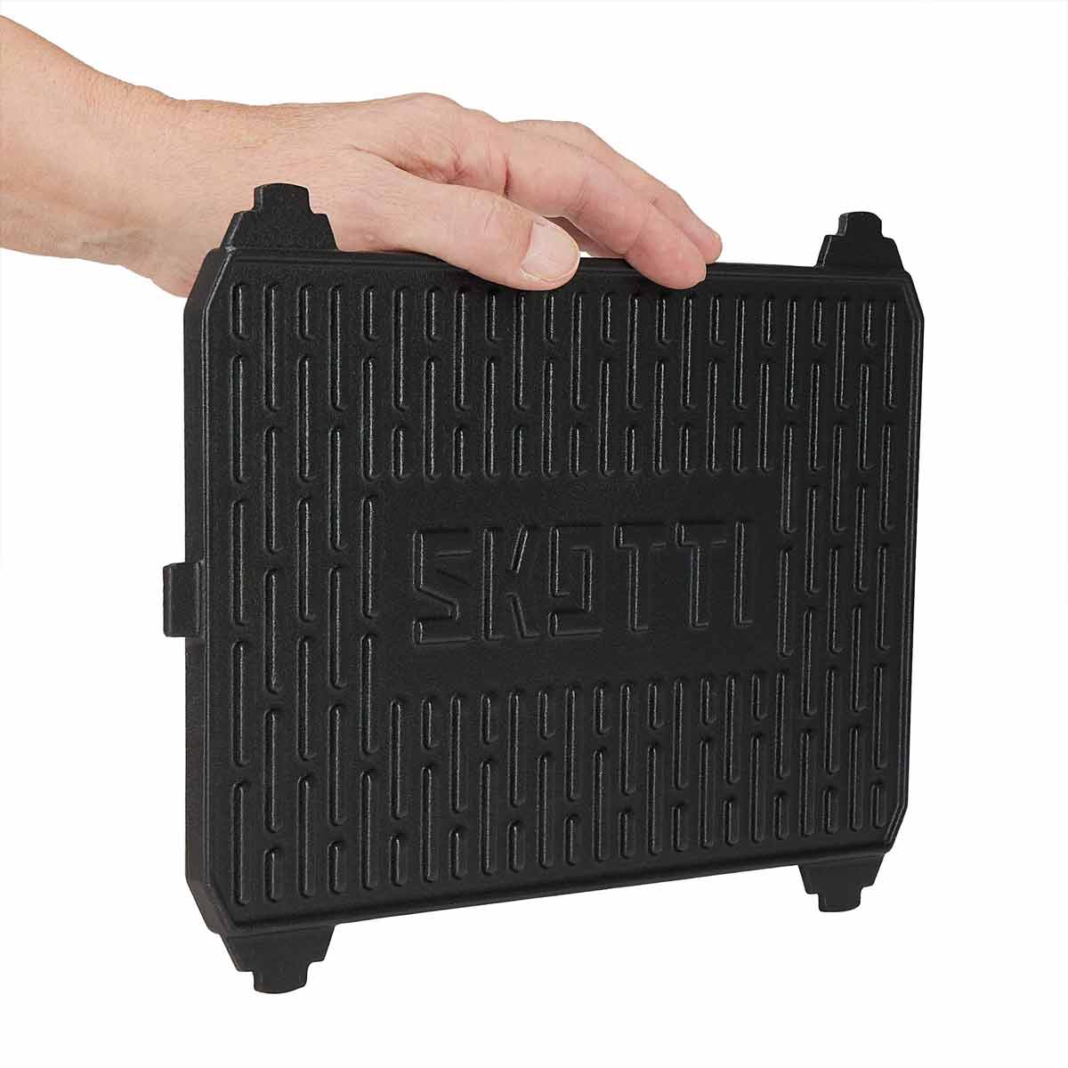 Nærbilde av overflaten på Kast plancha støpejern for Skotti gassgrill