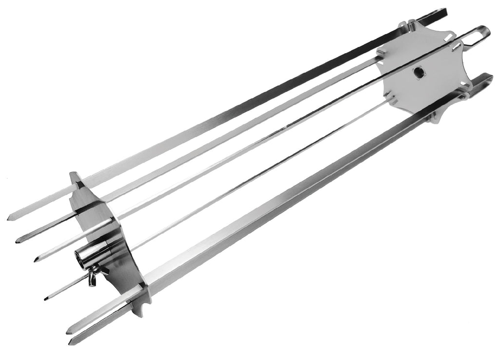 Kebabspyd-sett for dreiespidd 6 spyd 60 cm bakside