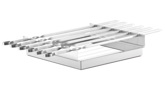 Kebabspyd-sett 8 spyd rustfritt stål 35x35 cm - Thüros for grilling