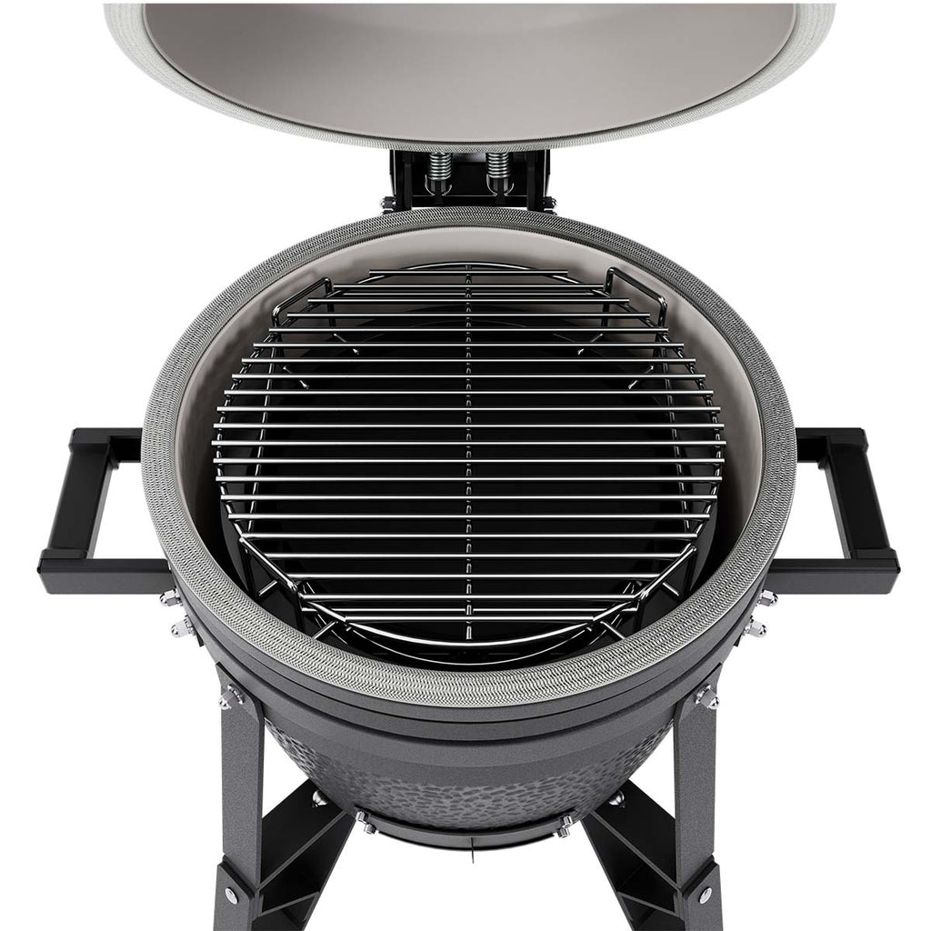 Montert keramisk grill BSTRD. Compact Complete Graphite 34 cm i bruk