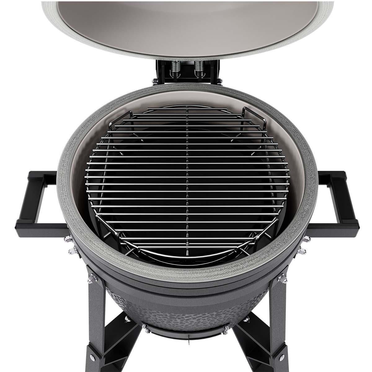 Montert keramisk grill BSTRD. Compact Complete Graphite 34 cm i bruk