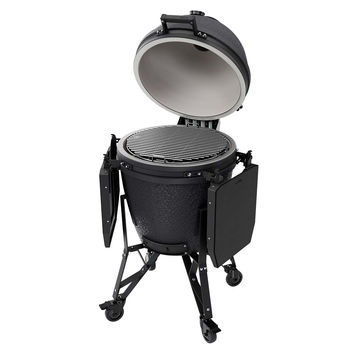 Sidebilde av keramisk grill BSTRD. Large Complete Graphite 49 cm med sidestativer