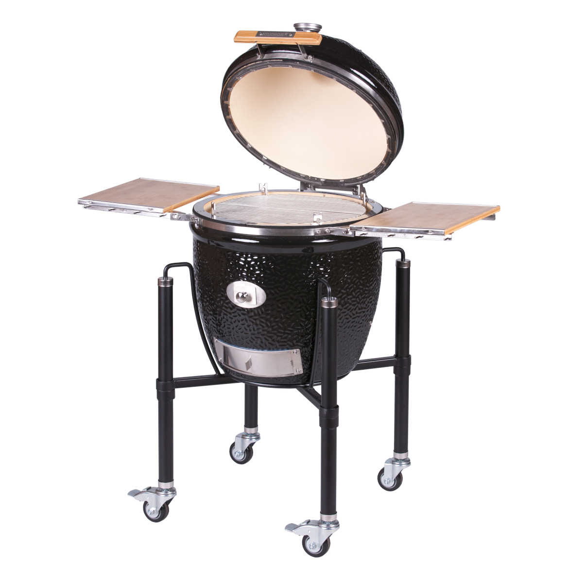 Detalj av keramisk grill Classic Pro 2.0 med stativ 46 cm svart - Monolith