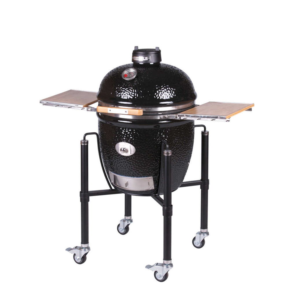 Nærbilde av ventiler på Keramisk grill Classic Pro 2.0 med stativ 46 cm svart - Monolith