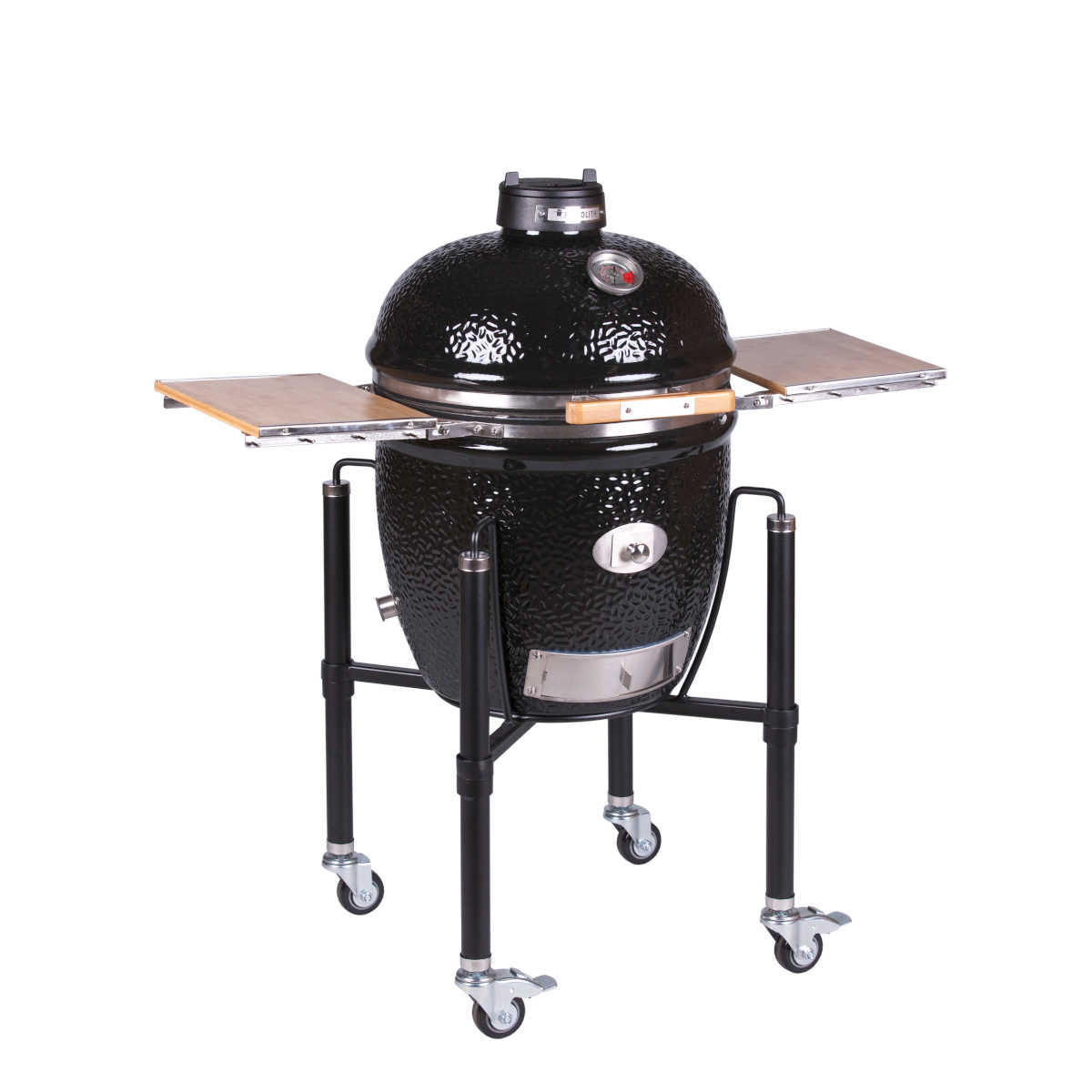 Keramisk grill Classic Pro 2.0 med stativ 46 cm svart - Monolith med åpen lokk