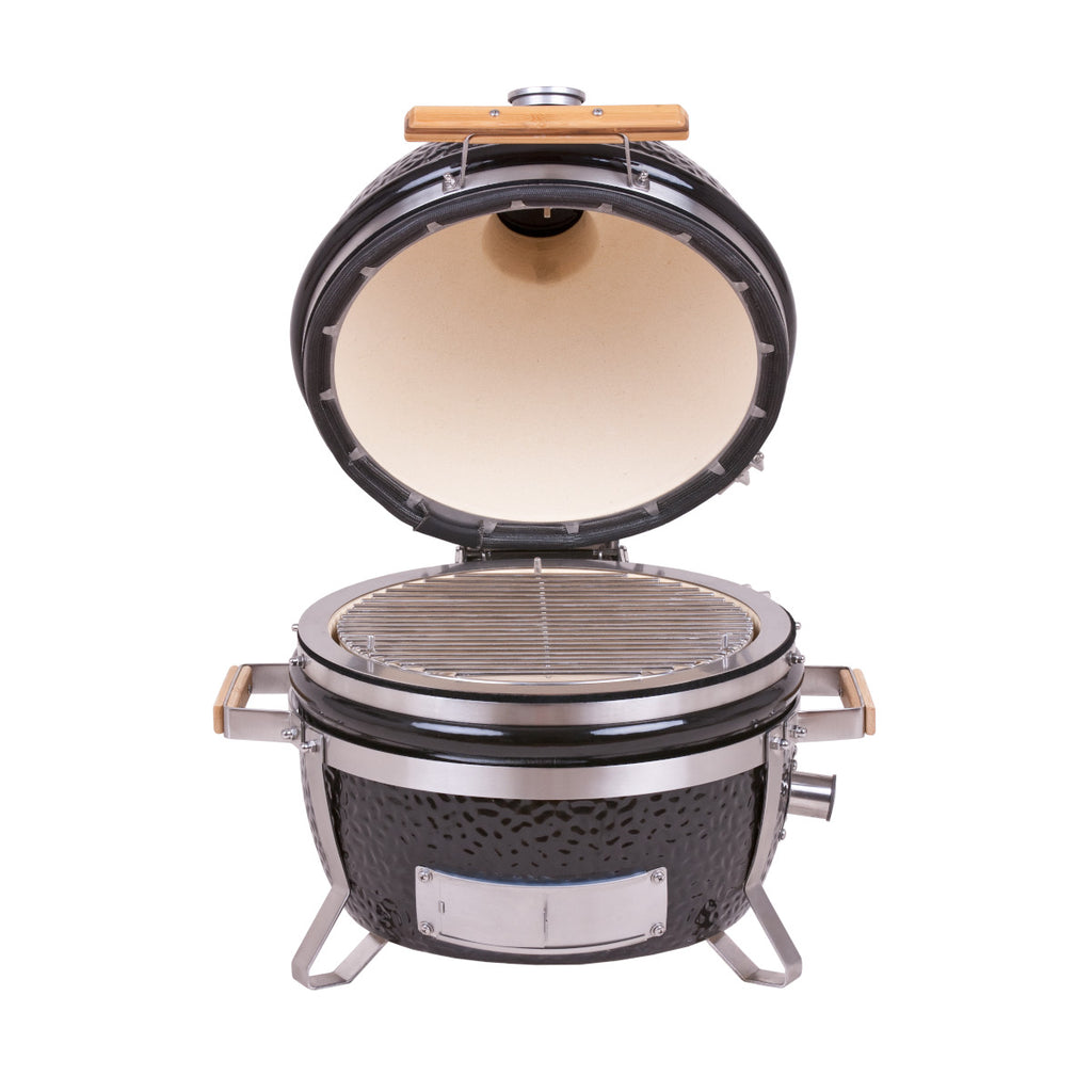 Detalj av keramisk grill ICON med stativ 33 cm rustfritt stål - Monolith