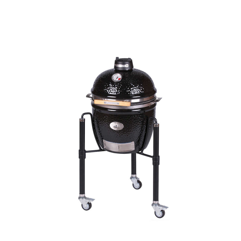 Keramisk grill Junior Pro 2.0 med stativ svart bakside