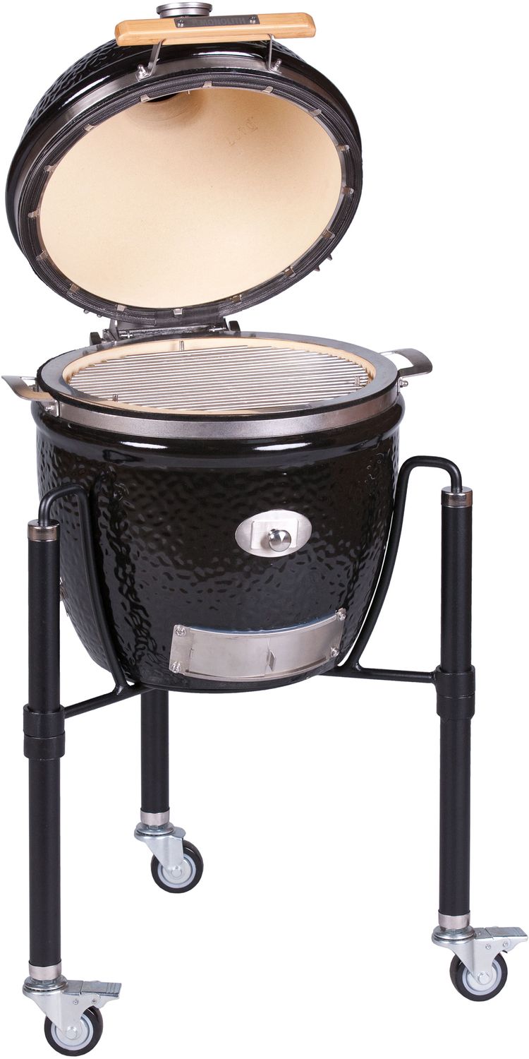 Detalj av lokk på Keramisk grill Junior PRO 2.0 svart med stativ 33 cm