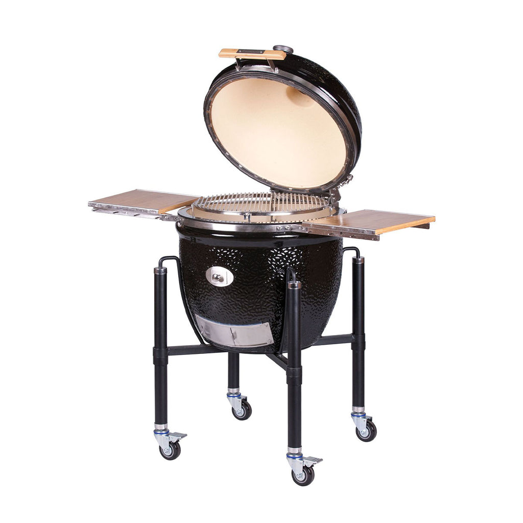 Keramisk grill LeChef BBQ Guru Pro 2.0 med stativ svart forfra