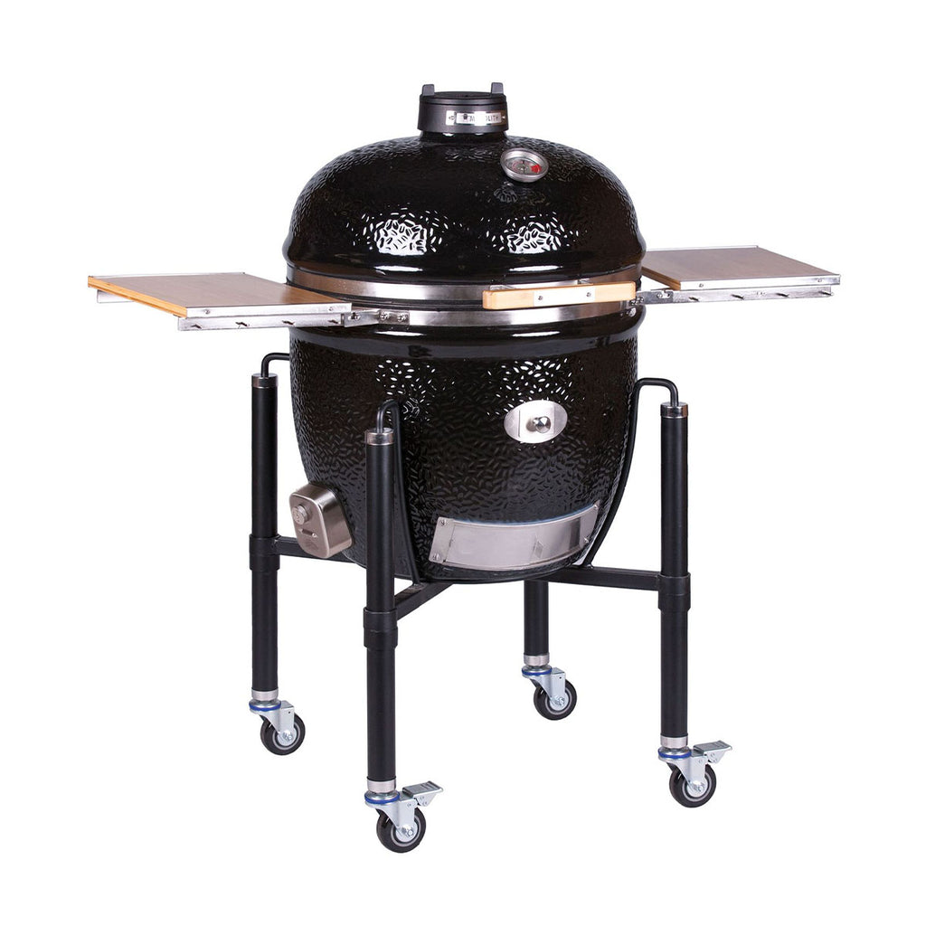Keramisk grill LeChef BBQ Guru Pro 2.0 med stativ svart bakside