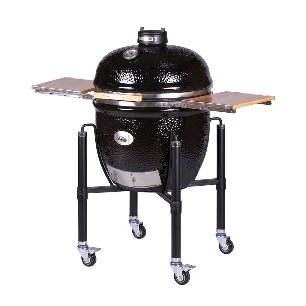 Keramisk grill LeChef BBQ Guru Pro 2.0 med stativ svart nærbilde av ventil