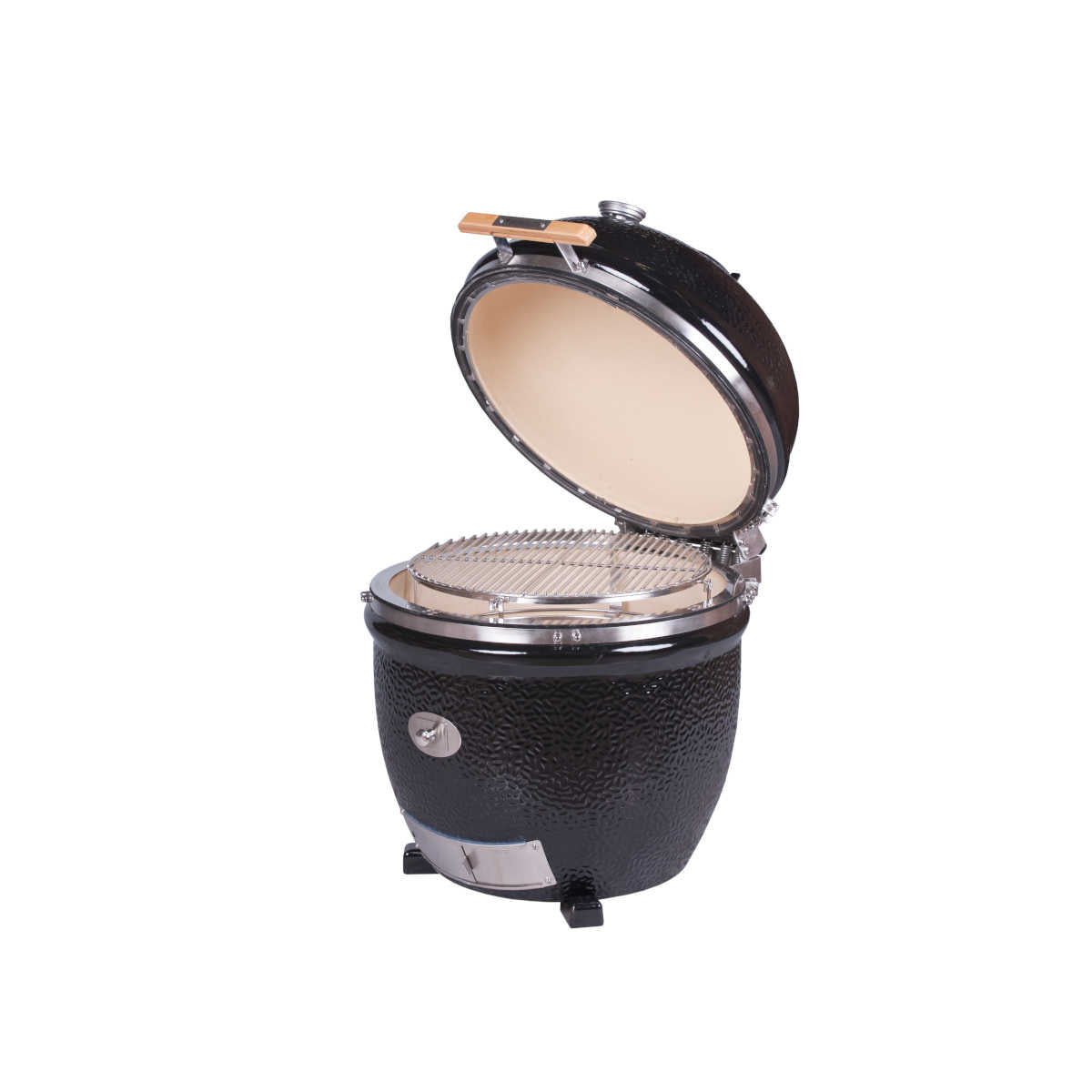 Keramisk grill LeChef Pro 2.0 svart 55 cm med åpent lokk
