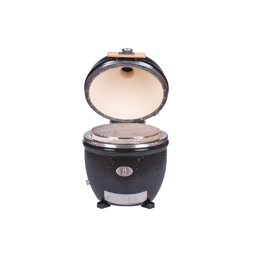 Nærbilde av gusseisenventil på Keramisk grill LeChef Pro 2.0 svart 55 cm
