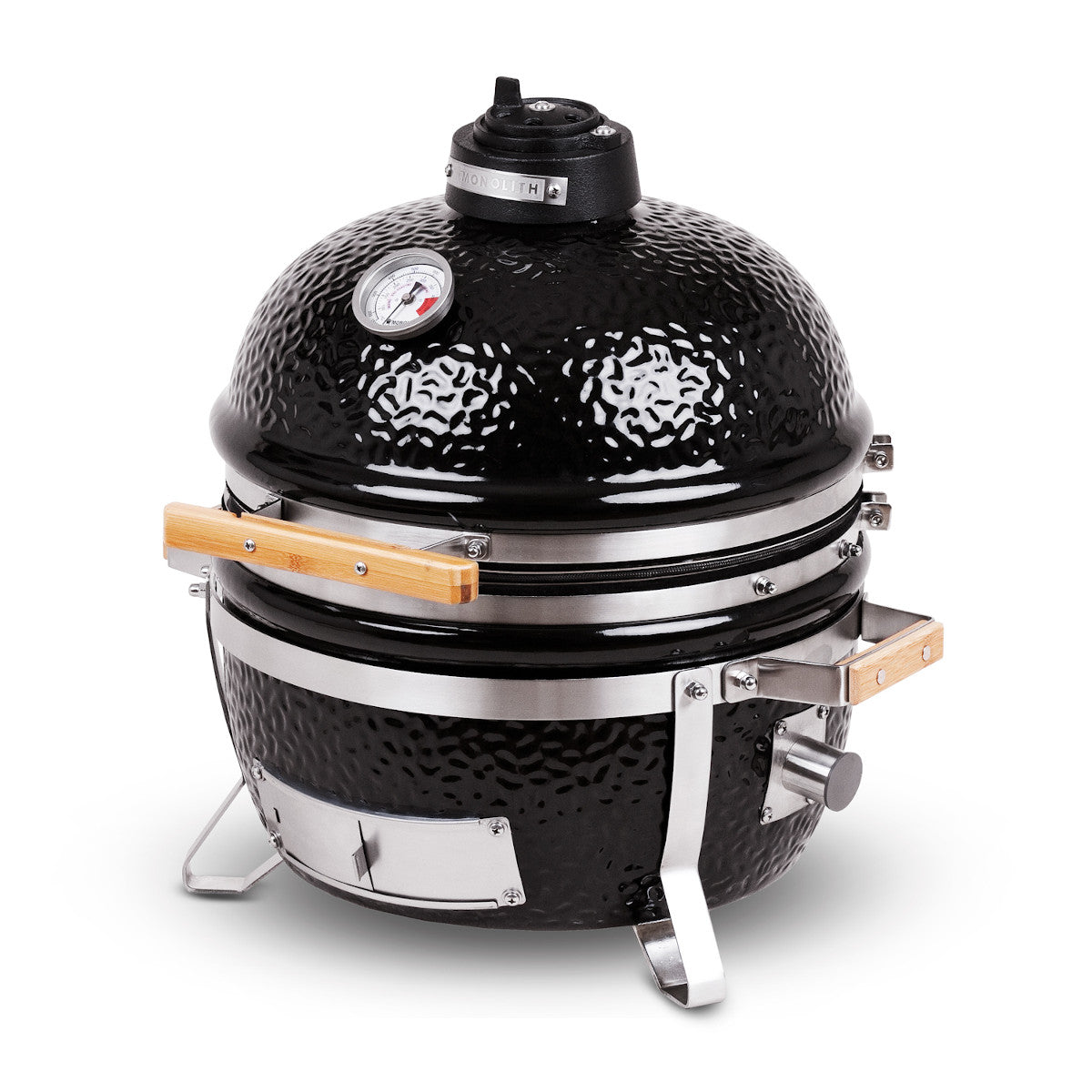Keramisk grill Monolith ICON med stativ svart 33 cm forfra