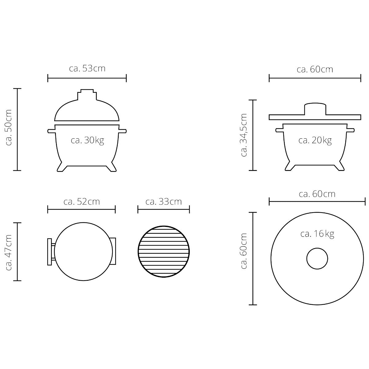 Keramisk grill Monolith ICON med stativ svart 33 cm bakside