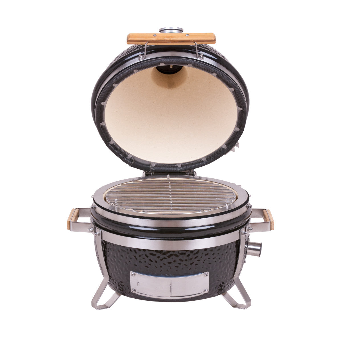 Detalj av keramisk grill Monolith ICON med stativ svart 33 cm