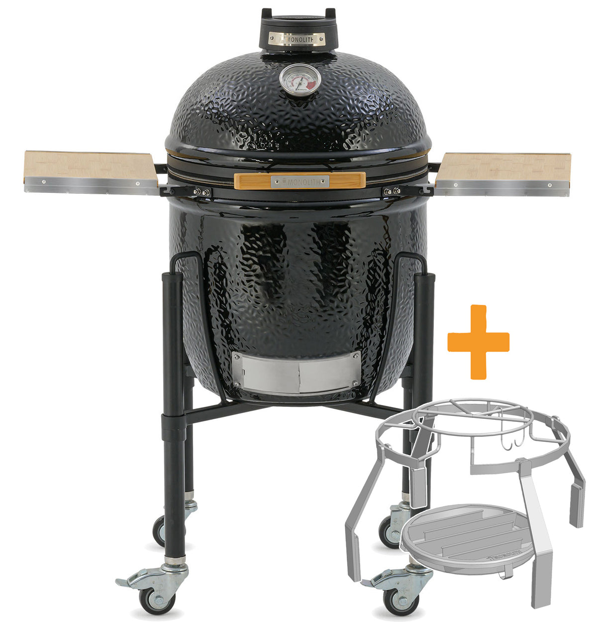 Keramisk grill ONE.55 med smoke-sett 44 cm - Monolith forfra