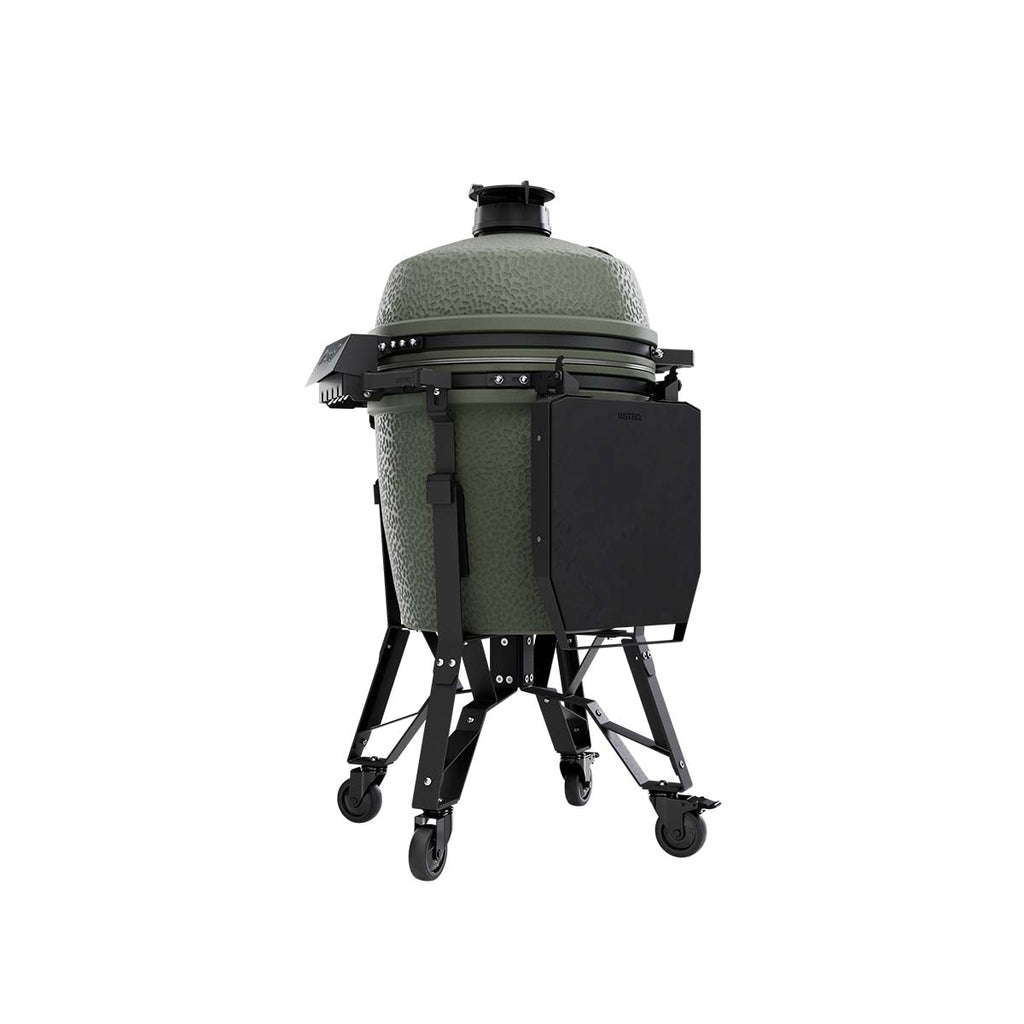 Keramisk grill Pro Large Complete 49 cm Alpine Green montert i hage