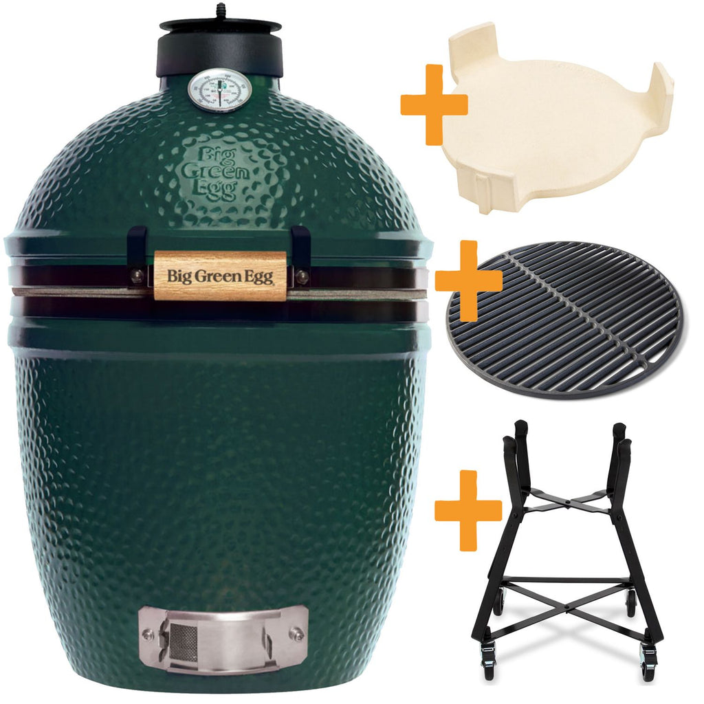 Keramisk grill Small startsett med støpejernsrist 33 cm forfra