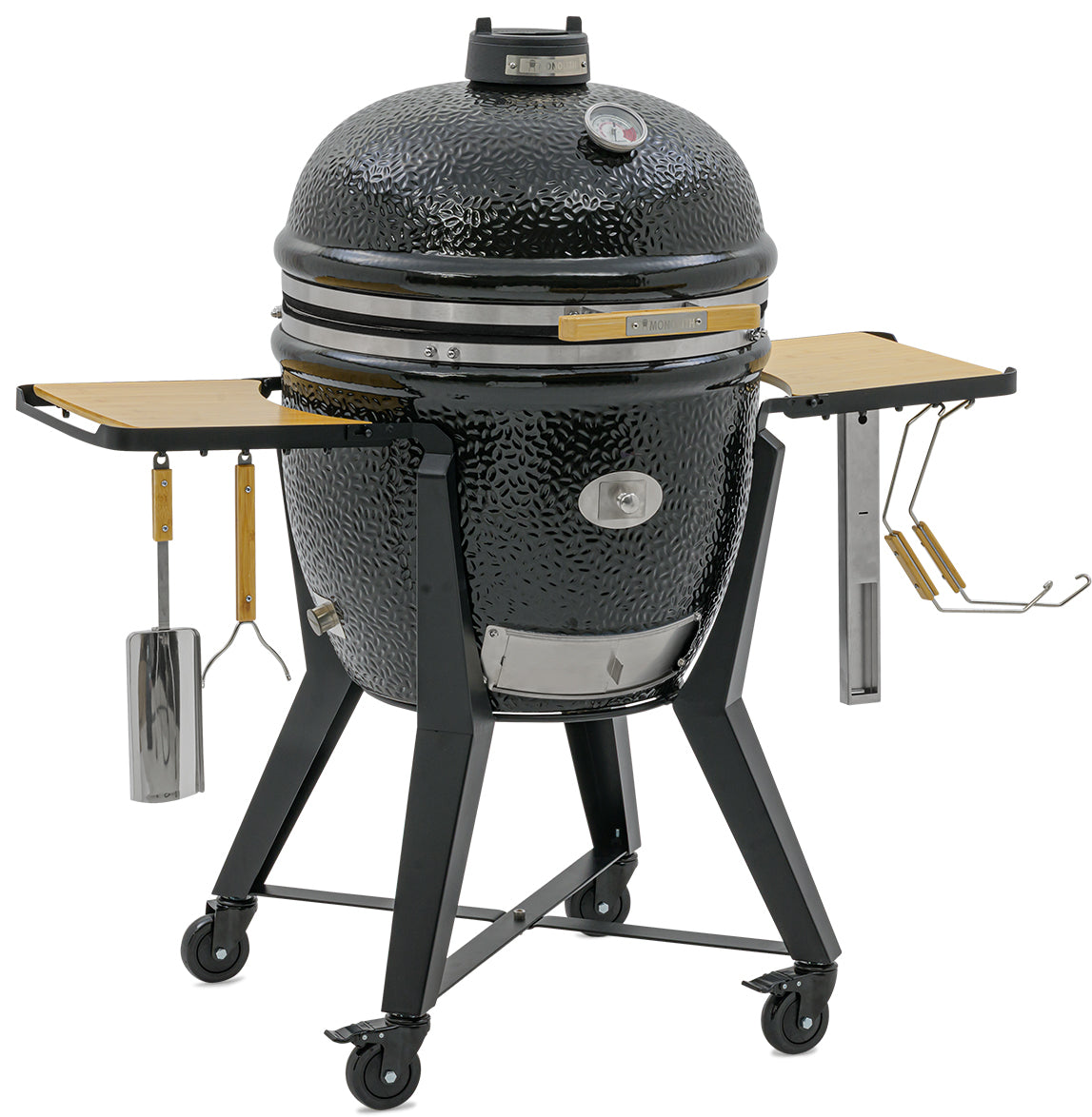 Detalj av Keramisk grill TWO.66 med stativ og sidebord hengsler