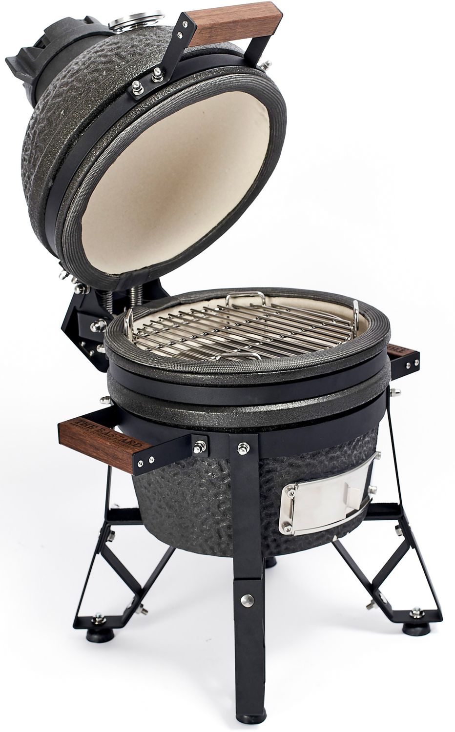 Montert keramisk grill Urban Small svart matt 25 cm 2025 - The Bastard med åpen lokk