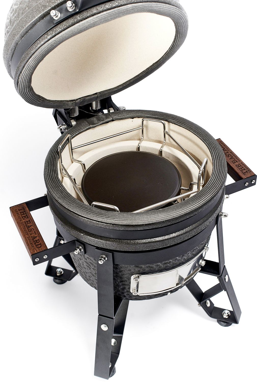 Keramisk grill Urban Small svart matt med åpent lokk