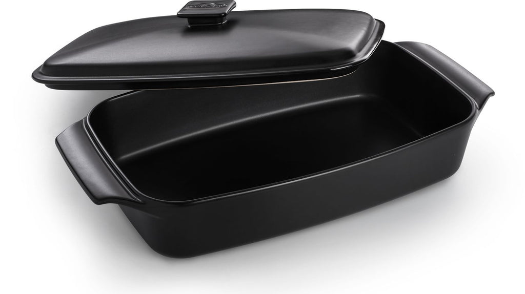 Keramisk langpanne 42x23 cm med lokk - Napoleon forfra