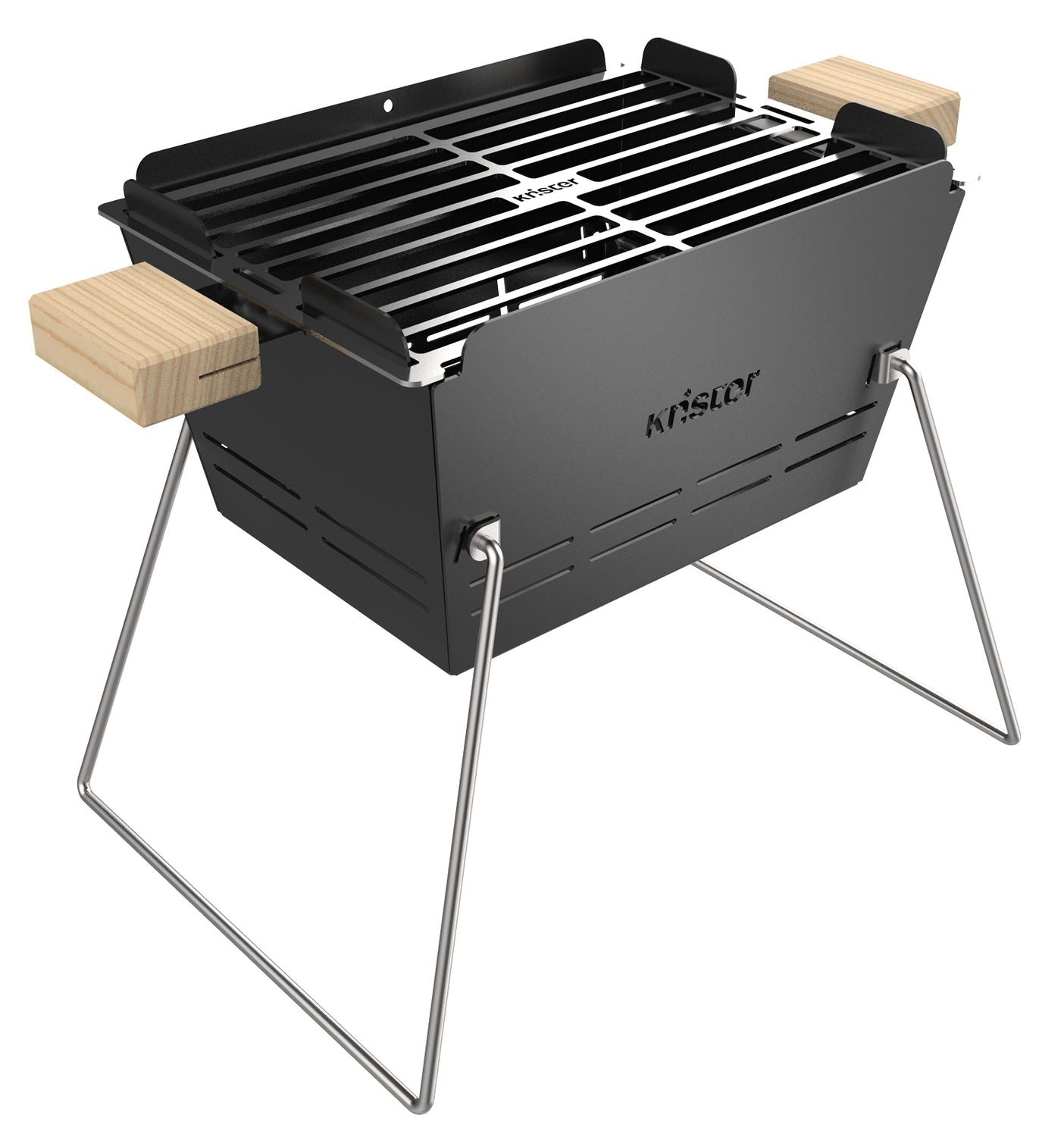 Knister Grill Small kompakt kullgrill 28x20 cm forfra