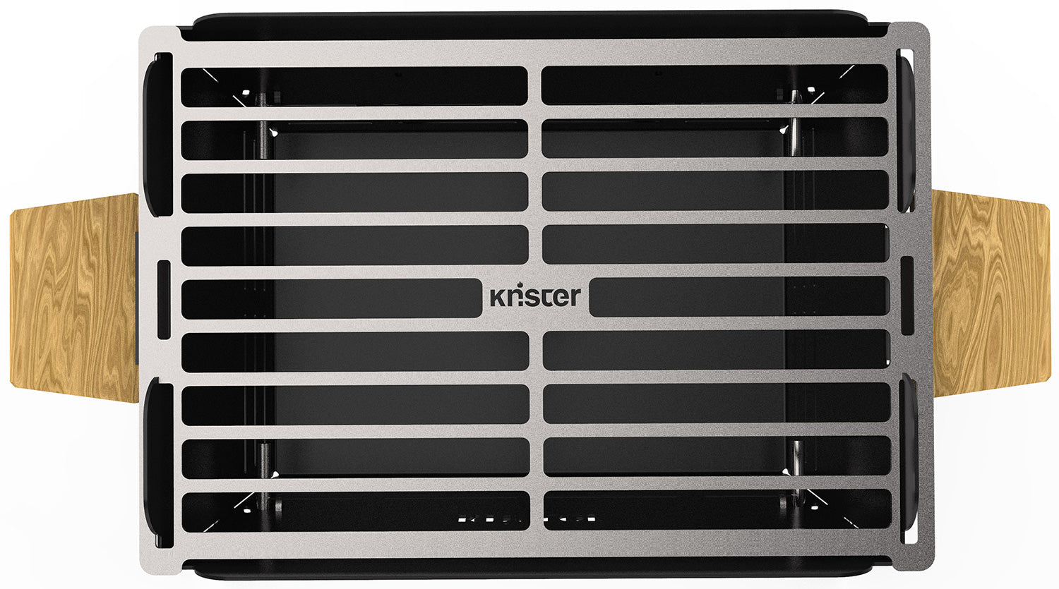 Montert Knister Grill Small kompakt kullgrill 28x20 cm på sykkelholder