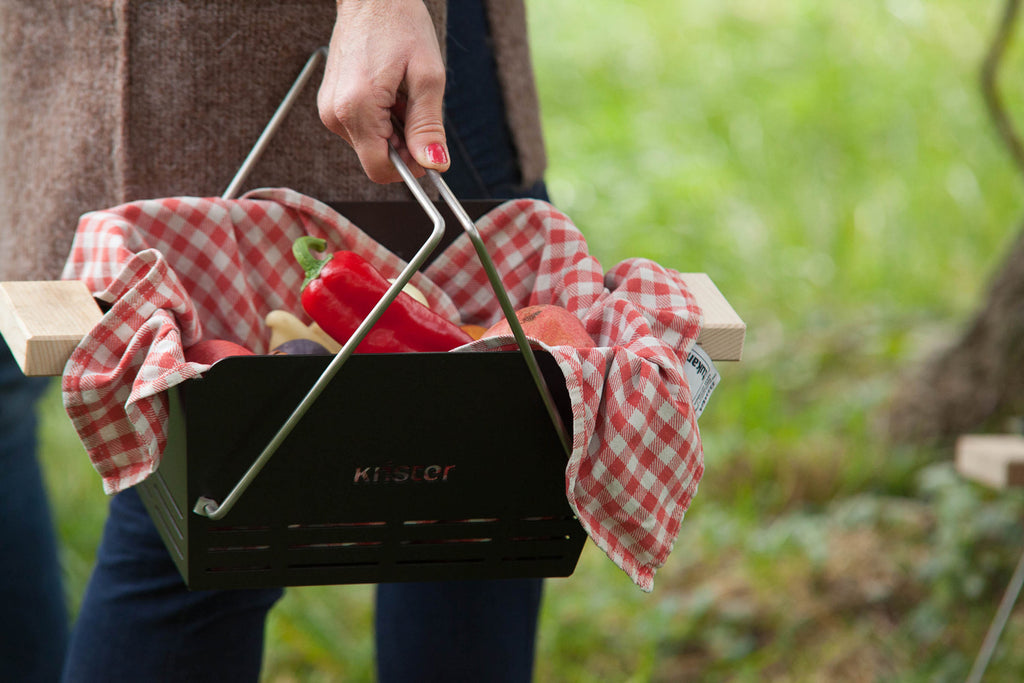 Knister Grill Small kompakt kullgrill 28x20 cm sammenlagt