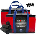 Kokosbriketter stangenform 20 kg for dutch oven og grill forfra