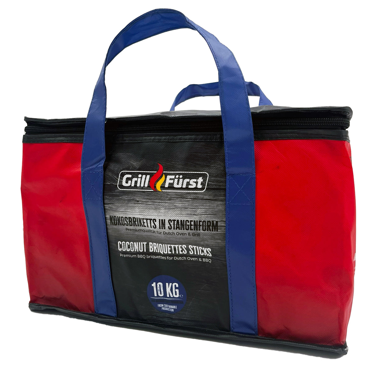 Nærbilde av Kokosbriketter stavform 10 kg for dutch oven og grill - Grillfürst