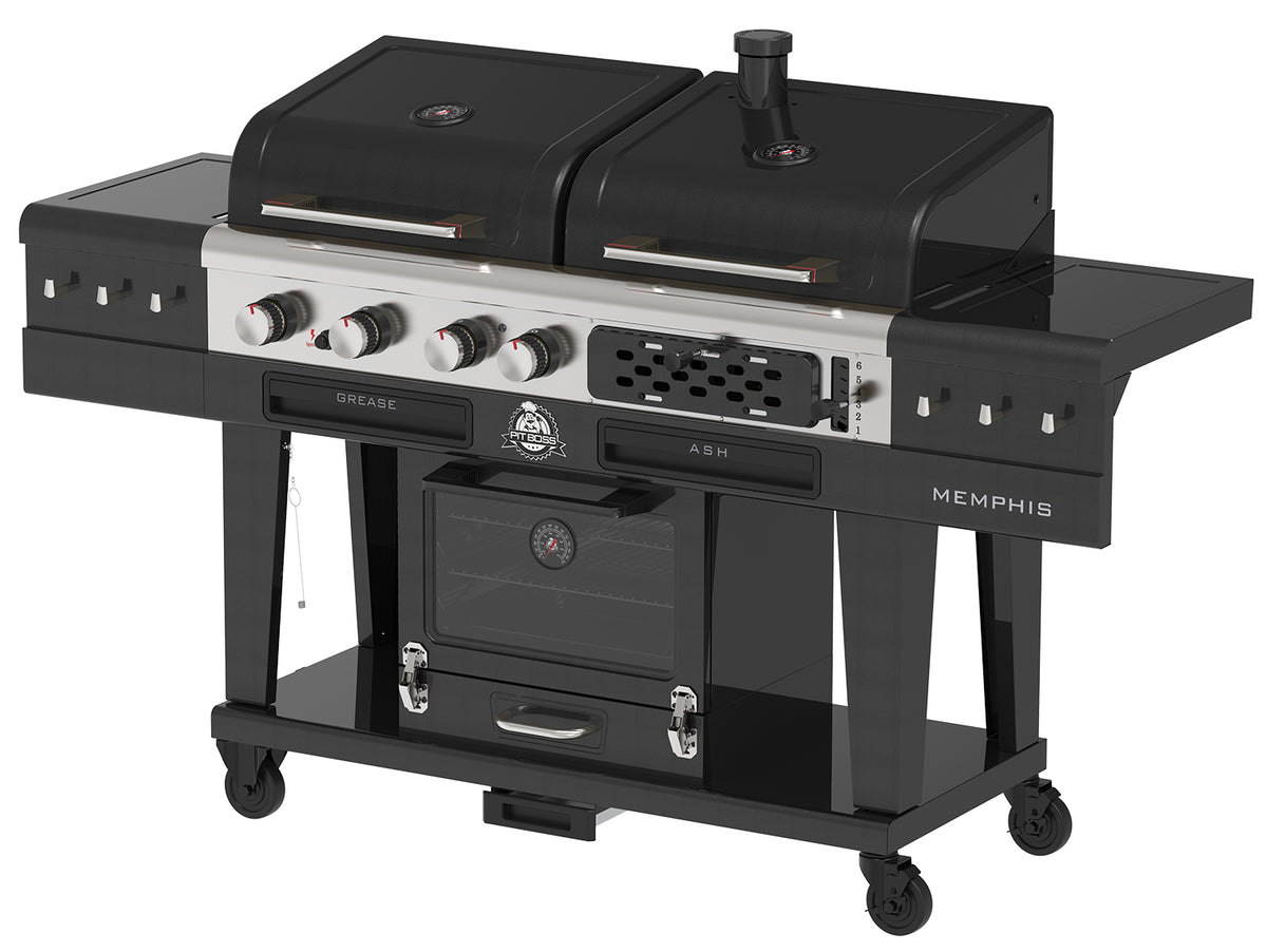 Nærbilde av termometer på Kombigrill Memphis Ultimate 2.0 gass kull smoker
