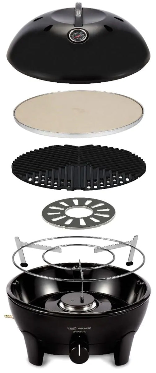 Kompakt gassgrill Glamp Chef 40 bordgrill forfra