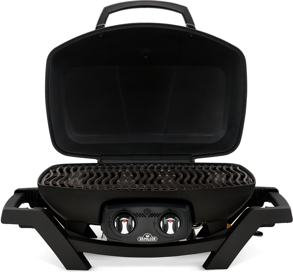 Kompakt gassgrill TravelQ PRO285 svart 2 brennere bakside
