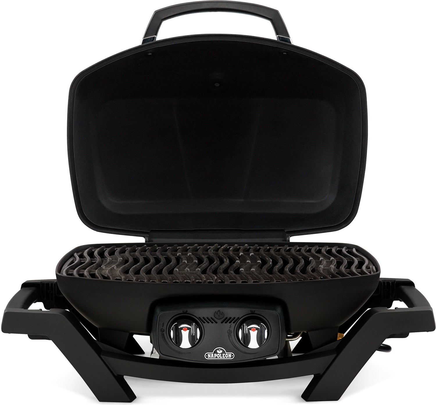 Kompakt gassgrill TravelQ PRO285 svart 2 brennere bakside