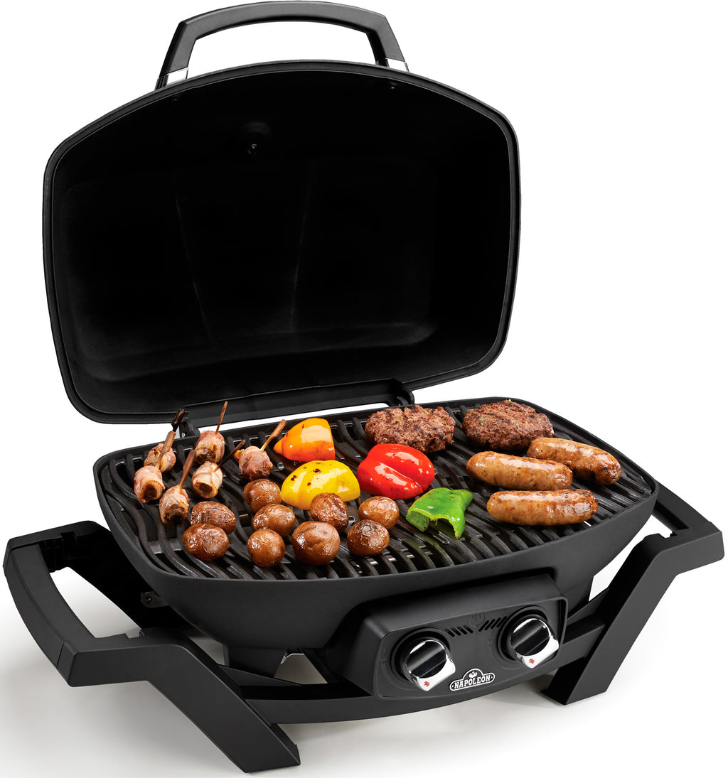Kompakt gassgrill TravelQ PRO285 svart 2 brennere med sidebord