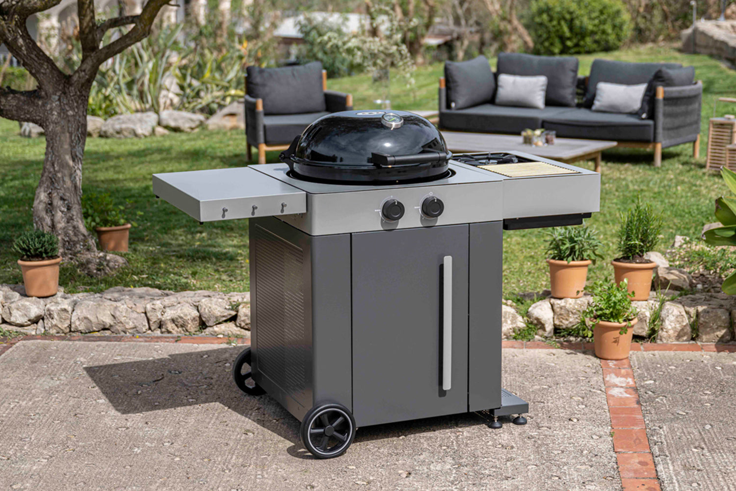 Kulegassgrill Arosa 570 G Grey Steel EVO Blazing Zone bakside
