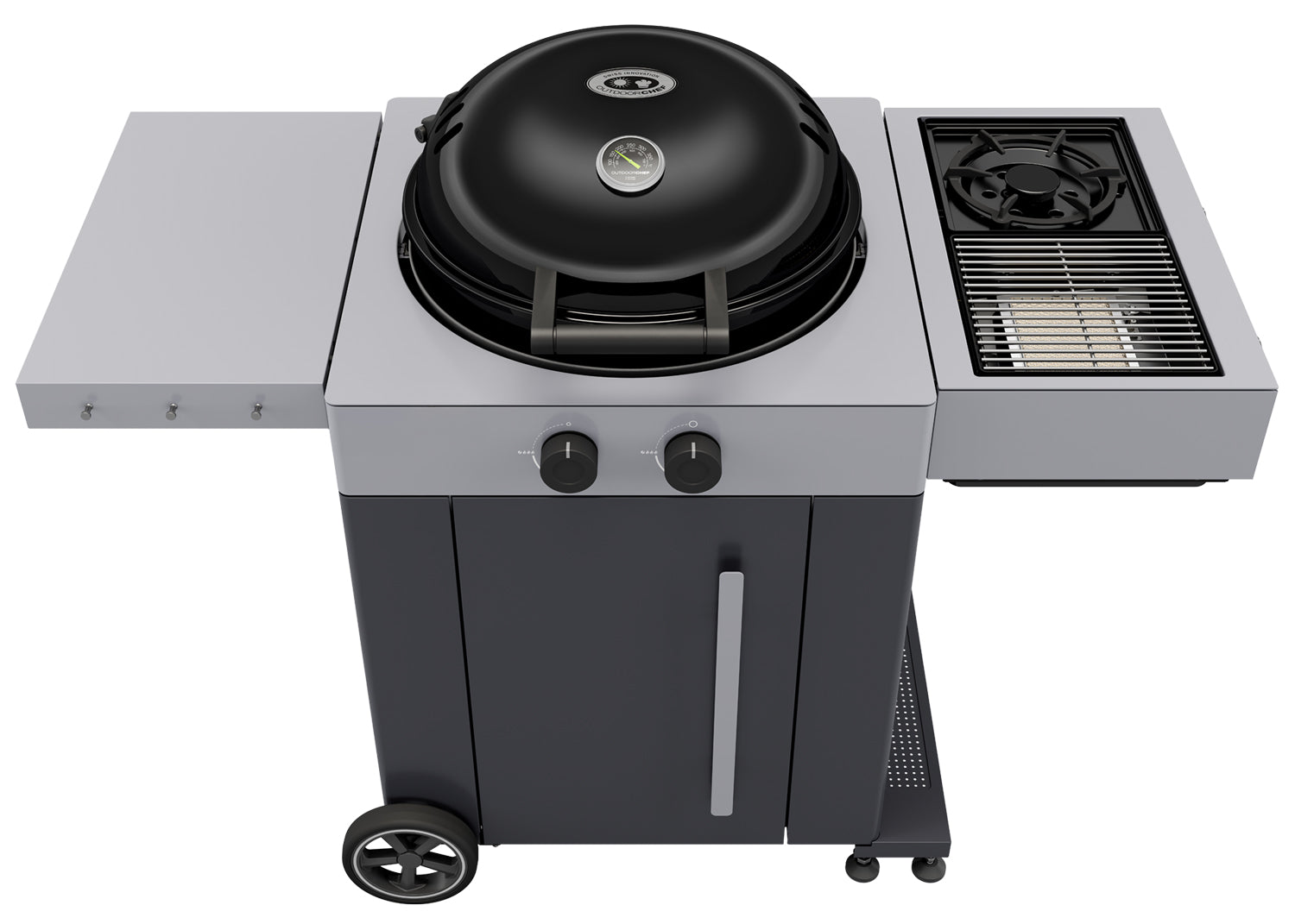 Kulegassgrill Arosa 570 G Grey Steel EVO m/plancha med åpen lokk