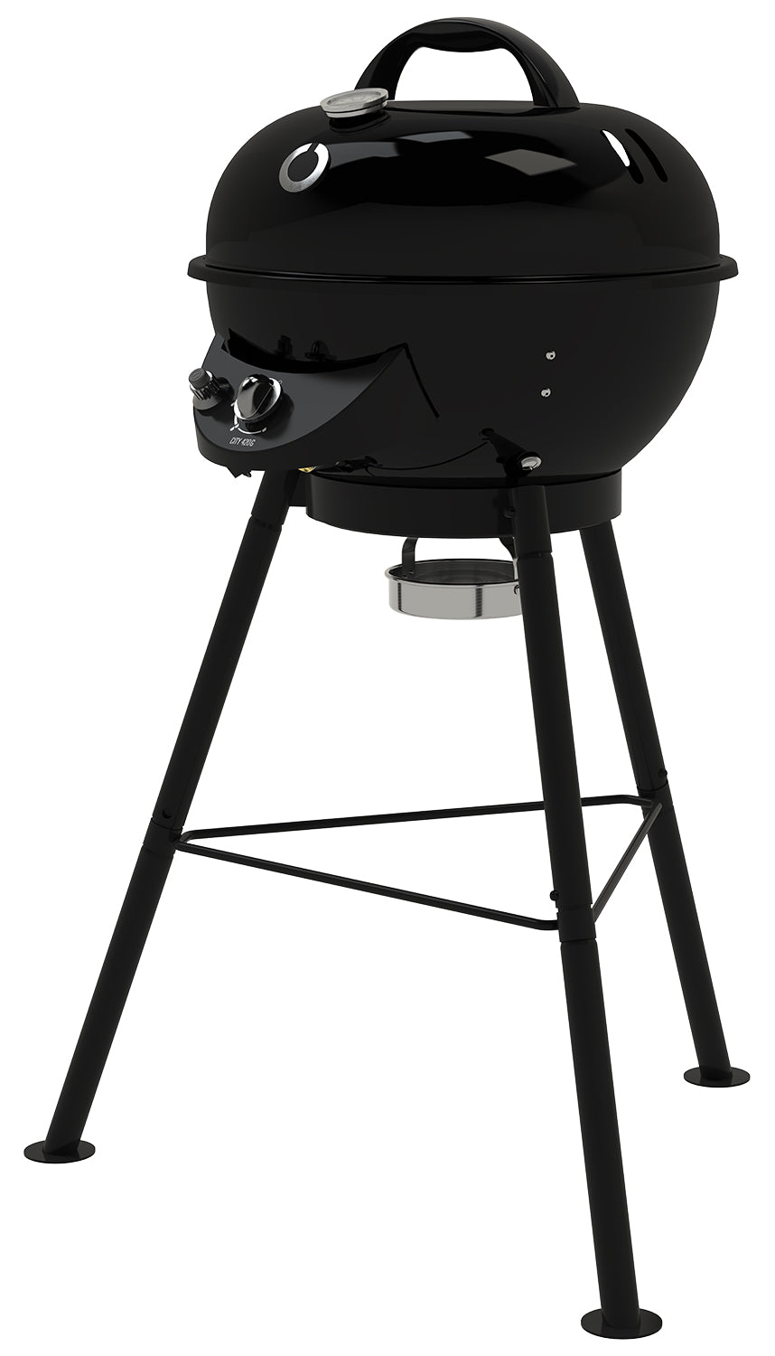 Kulegassgrill City 420 G SE Black med veske montert og klar til bruk