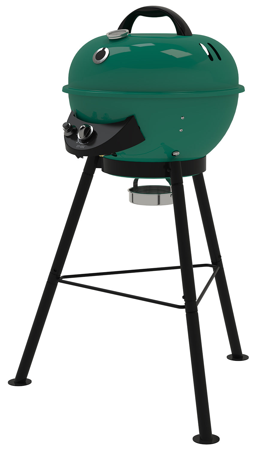 Nærbilde av piezo-tenning på Kulegassgrill City 420 G SE Green