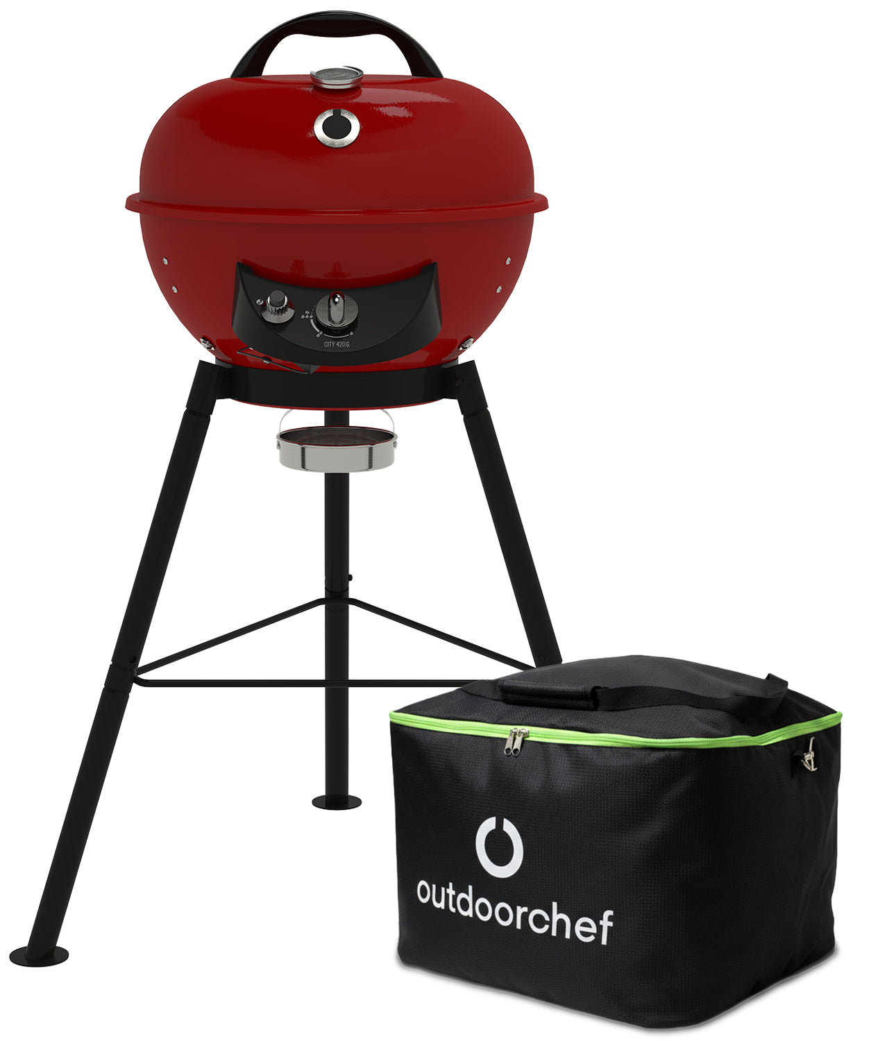 Kulegassgrill City 420 G SE Red med bæreveske forfra
